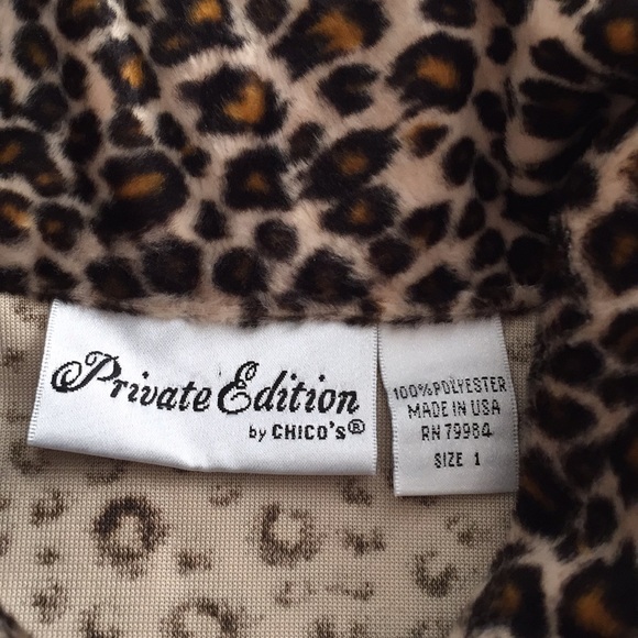 Chico’s Animal Print Jacket Blouse Medium/Size 1 - Picture 4 of 6
